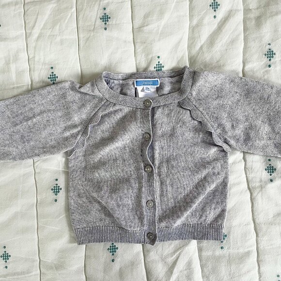 Grey Jacadi Scalloped Cardigan (EUC) - Picture 2 of 4